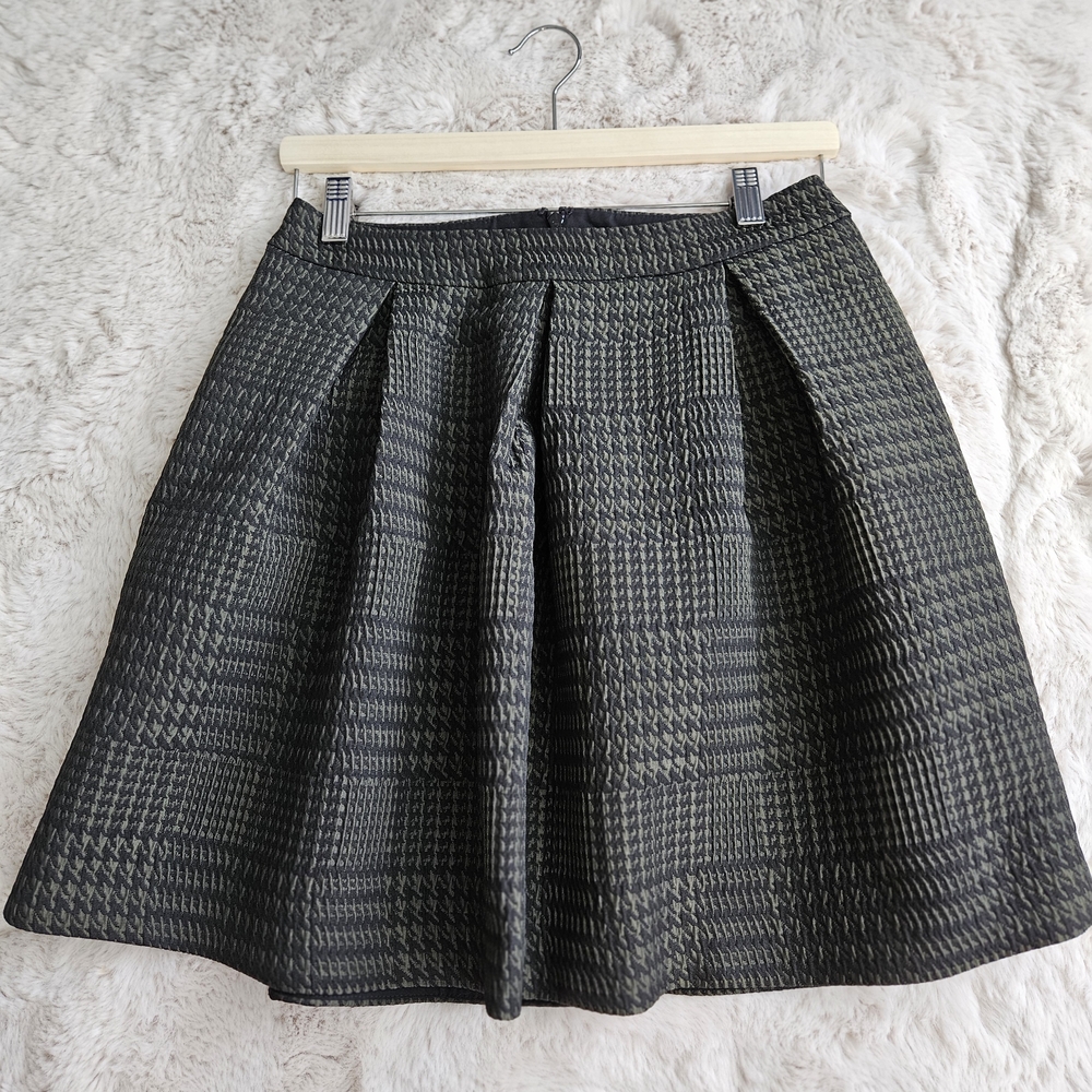 Express | Green and Black A-Line Skirt